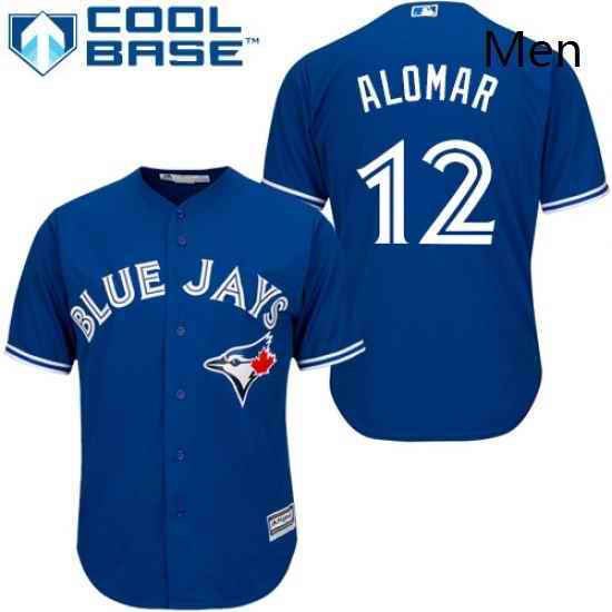 Mens Majestic Toronto Blue Jays 12 Roberto Alomar Replica Blue Alternate MLB Jersey